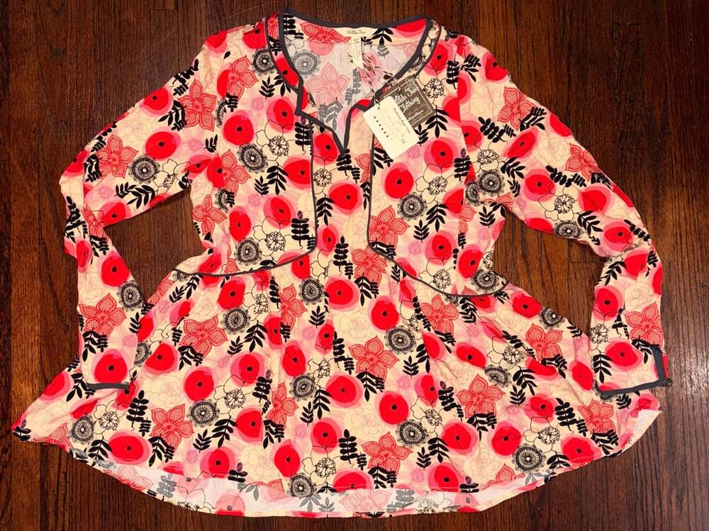 Matilda Jane Mistletoe Magic Tunic Size S Red Floral